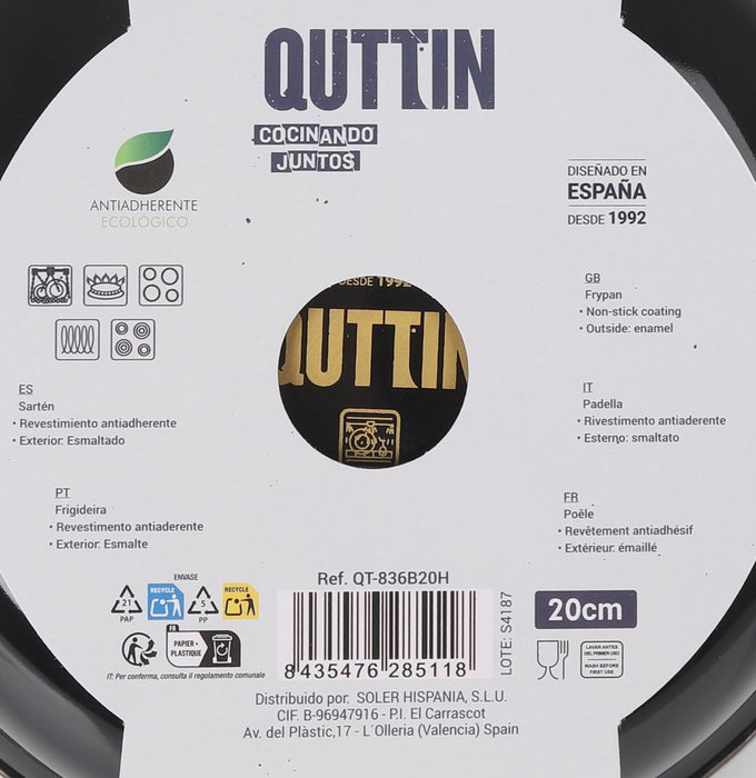 Quttin Sarten Esmaltada Avin 20 cm (6 Unidades)