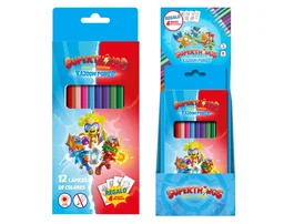 Dohe Lápices de colores Superthings, 12 unidades surtidas con 4 hojas