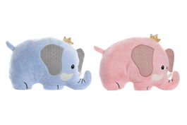 DKD Home Decor Cojin Azul Celeste y Rosa Palo con Elefante 10 x 30 x 45 cm (4 Unidades)