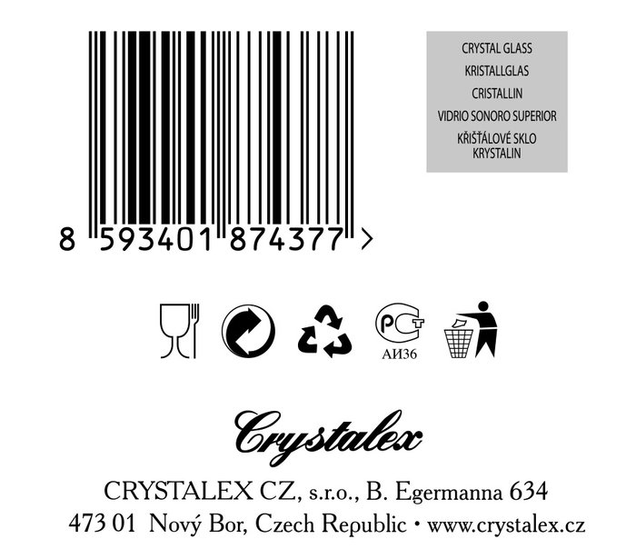 Bohemia Set de 6 copas de cristal LARA 540cc