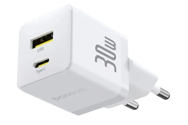 Baseus Palm Fast Charger 30W C+U Moon White