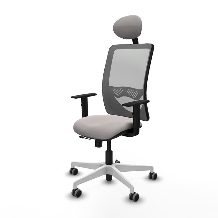 PIQUERAS Y CRESPO Silla de oficina Zulema con mecanismo Sincro/Traslack, Blanco y Gris PIQUERAS Y CRESPO Silla de oficina Zulema con mecanismo Sincro/Traslack, Blanco y Gris