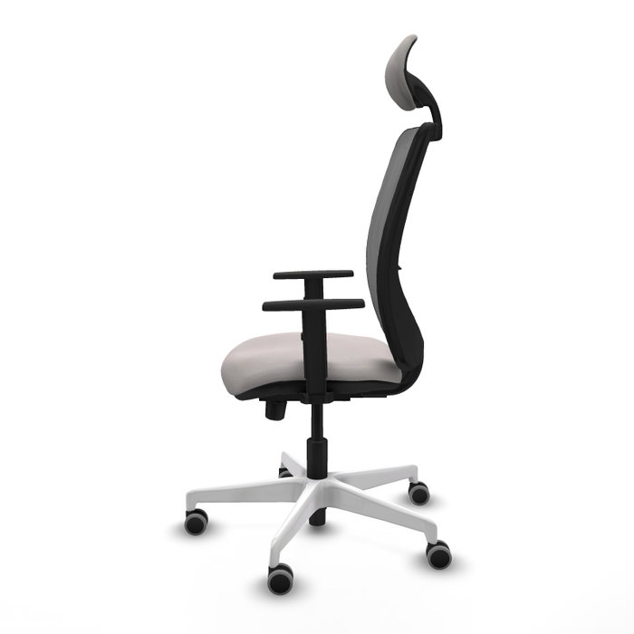 PIQUERAS Y CRESPO Silla de oficina Zulema con mecanismo Sincro/Traslack, Blanco y Gris PIQUERAS Y CRESPO Silla de oficina Zulema con mecanismo Sincro/Traslack, Blanco y Gris