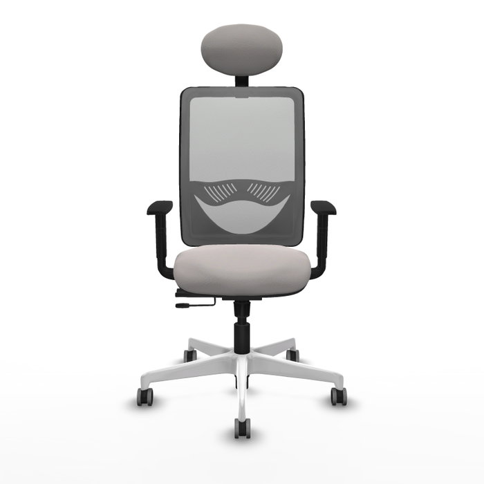 PIQUERAS Y CRESPO Silla de oficina Zulema con mecanismo Sincro/Traslack, Blanco y Gris PIQUERAS Y CRESPO Silla de oficina Zulema con mecanismo Sincro/Traslack, Blanco y Gris