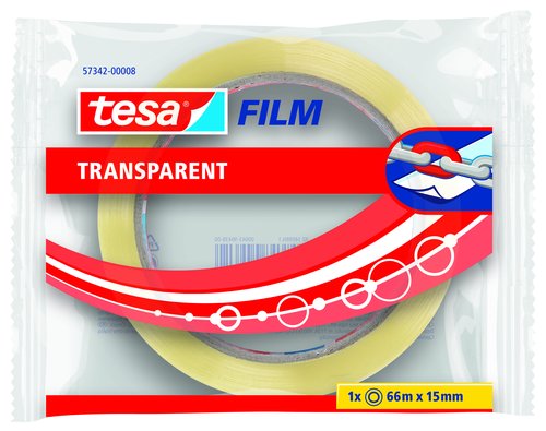 Tesa Cinta adhesiva transparente 15 mm x 66 m