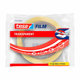 Tesa Cinta adhesiva transparente 15 mm x 66 m