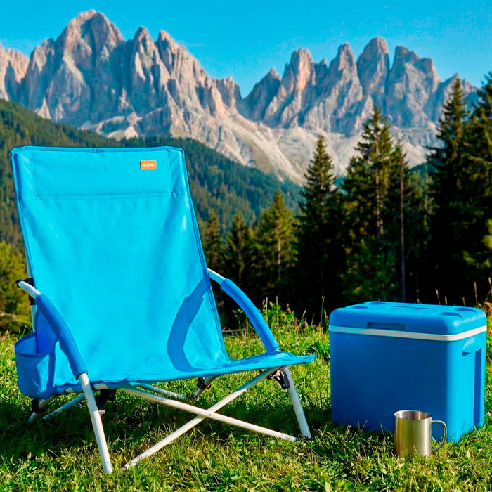 AKTIVE Silla de playa plegable azul marino