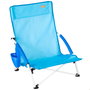 AKTIVE Silla de playa plegable azul marino