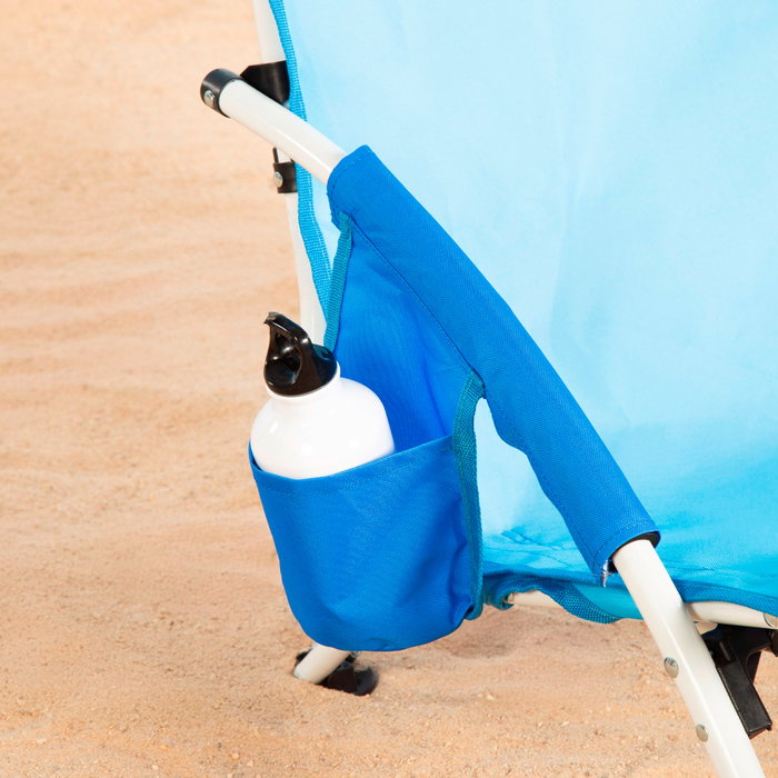 AKTIVE Silla de playa plegable azul marino