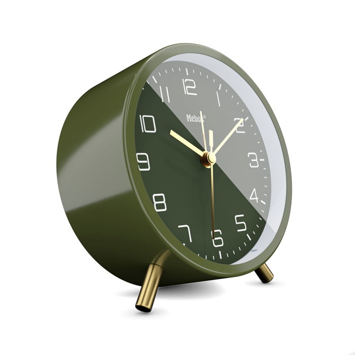 Mebus 56972 Reloj despertador de cuarzo verde oliva / dorado