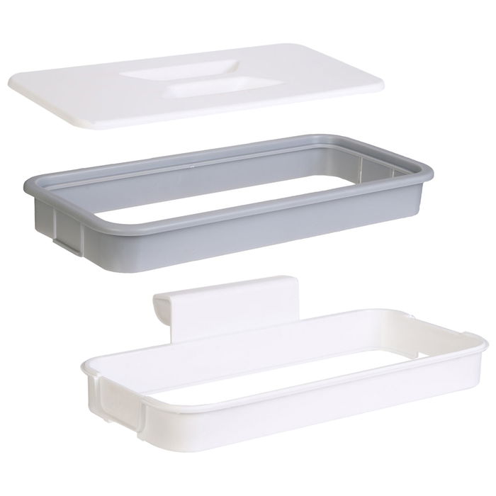 Je cherche une Idee Soporte Bolsa de Basura con Tapa, para Colgar en Armario, Cocina o Baño, 14x24 cm