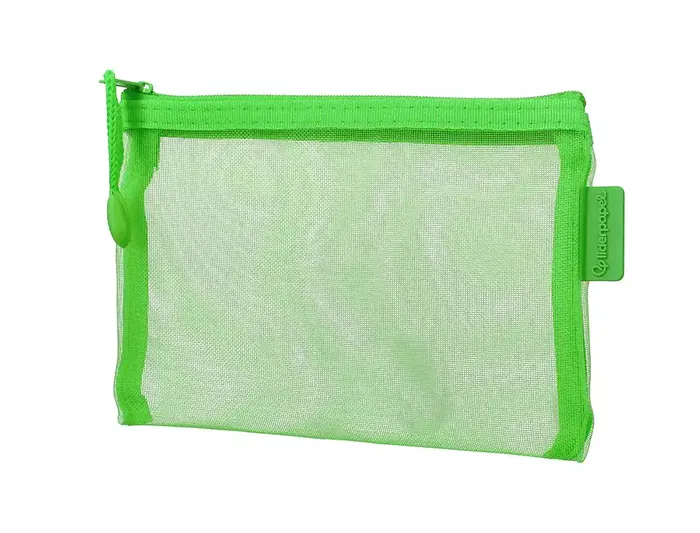 Liderpapel Bolsa Zipper Bag Poliéster Transpirable Multiusos DIN A6 Verde Pastel