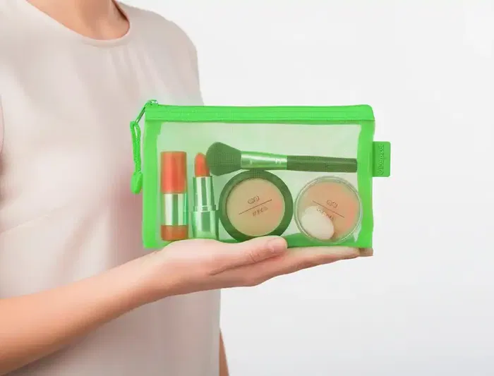 Liderpapel Bolsa Zipper Bag Poliéster Transpirable Multiusos DIN A6 Verde Pastel