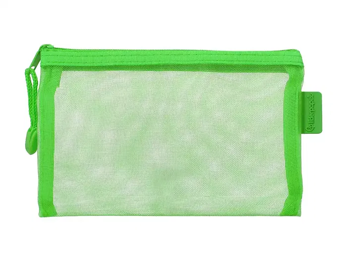 Liderpapel Bolsa Zipper Bag Poliéster Transpirable Multiusos DIN A6 Verde Pastel