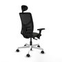 PIQUERAS Y CRESPO Silla de oficina Motilla con mecanismo Sincro/Traslack y Brazos 3D, Negro