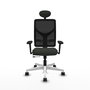 PIQUERAS Y CRESPO Silla de oficina Motilla con mecanismo Sincro/Traslack y Brazos 3D, Negro