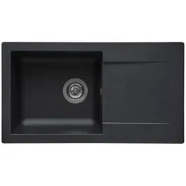 Stradour EINNA - 06 Fregadero de Cocina, 1 Tazón, Negro Paillette SMC, 78 x 43.5 cm, Vaciado Manual
