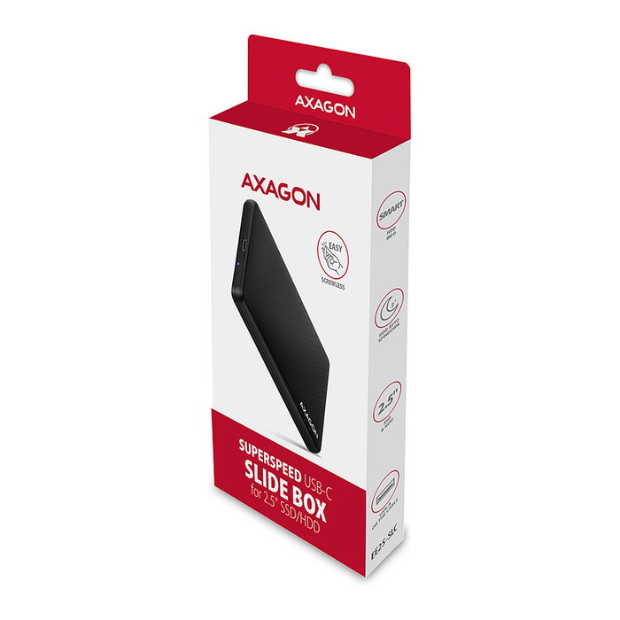 Axagon EE25-SLC Carcasa Externa 2,5 Pulgadas USB 3.0 / SATA III - USB-C, Negro
