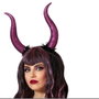 FESTIVAL Diadema de Halloween con Cuernos Morados con Purpurina para Mujer Adulto