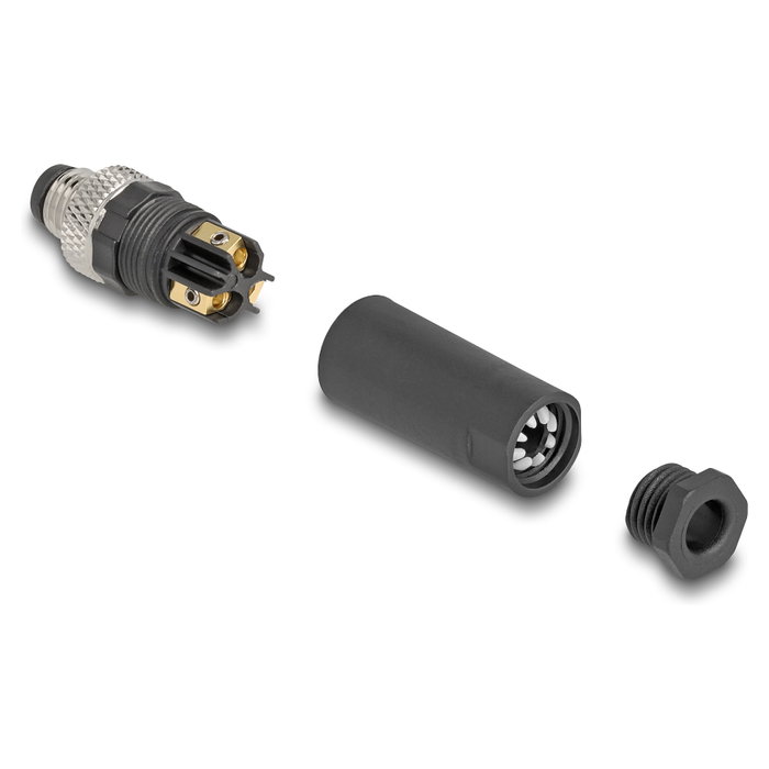 DeLOCK Conector M8 codificado A de 3 pines macho con conexión por tornillo DeLOCK Conector M8 codificado A de 3 pines macho con conexión por tornillo