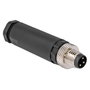 DeLOCK Conector M8 codificado A de 3 pines macho con conexión por tornillo, Negro