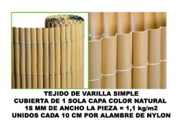 Bambú Cañizo PVC 1 Cara Natural 18 mm 150x500 cm
