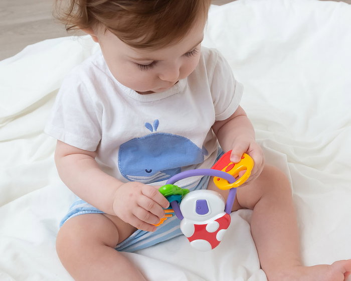 KioKids Llavero Mordedor Musical Sonajero para Bebés +3 Meses con Melodías Multicolor
