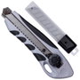 Je cherche une Idee Cutter con 3 Cuchillas Recambio, Mango Antideslizante, Colores Surtidos (Azul, Gris), 17,3 cm