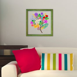 Wallity Cuadro Decorativo Enmarcado CAM2809369 de Madera y Cristal con Impresión UV 32 x 32 cm