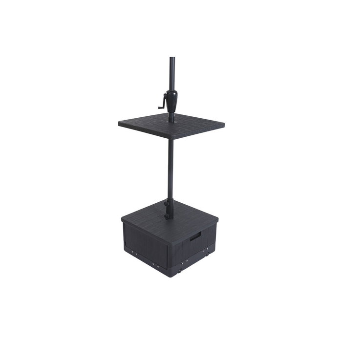 DKD Home Decor Base para Parasol de Plástico con Mesa, 53x53x30 cm
