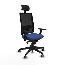 PIQUERAS Y CRESPO Silla de oficina Horna con mecanismo Sincro, Azul marino y Negro
