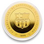 Moneda Conmemorativa FC Barcelona Barça Oro en Zamak Dorado Ø 4 cm con Cápsula Acrílica - Colección