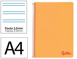 Liderpapel Cuaderno Espiral A4 Wonder Naranja 80 Hojas