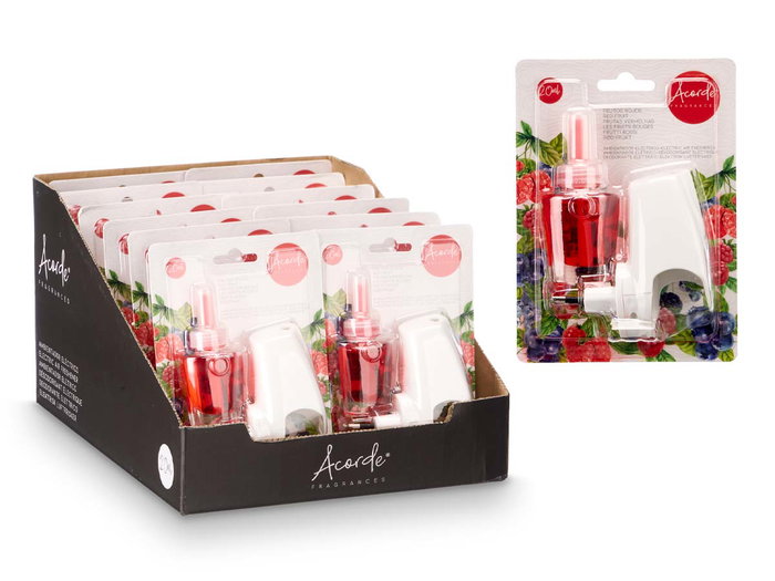Acorde Ambientador Eléctrico Frutos Rojos 20ml 5x12x9cm (Set de 24)