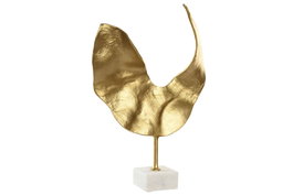 DKD Home Decor Figura Abstracta Aluminio Mármol Dorado Blanco 10 x 55 x 38 cm