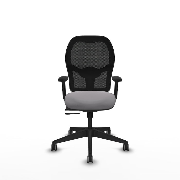 PIQUERAS Y CRESPO Silla de oficina Alocén con mecanismo traslack, malla negra y similpiel gris PIQUERAS Y CRESPO Silla de oficina Alocén con mecanismo traslack, malla negra y similpiel gris