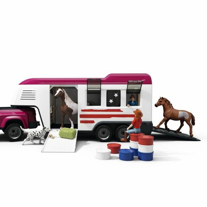 Schleich Figura de camioneta y remolque ecuestre grande Horse Club Series 42705