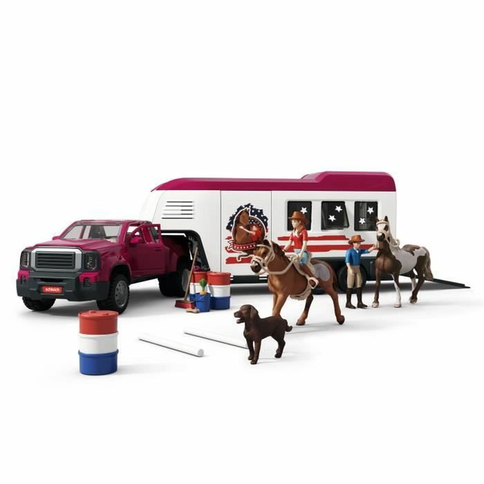 Schleich Figura de camioneta y remolque ecuestre grande Horse Club Series 42705