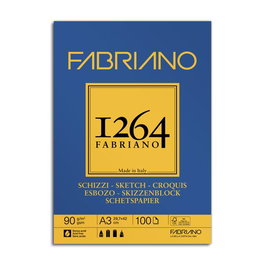 Bloc De Dibujo Fabriano 1264 Esbozo Encolado Grano Natural A3 90G 100H (Set de 5)