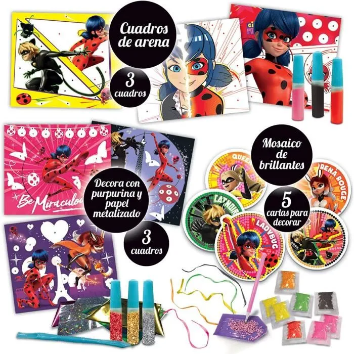 Educa 18931 Caja de Múltiples Actividades Creativas Miraculous Ladybug - Juego de Pasatiempos para Desarrollar la Creatividad