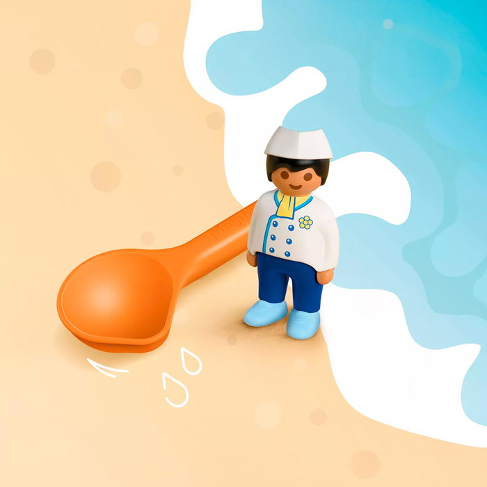 PLAYMOBIL Junior 72005 Panadería de Arena, Juego de Moldes y Utensilios para Playa, Juguete para Niños +12 Meses