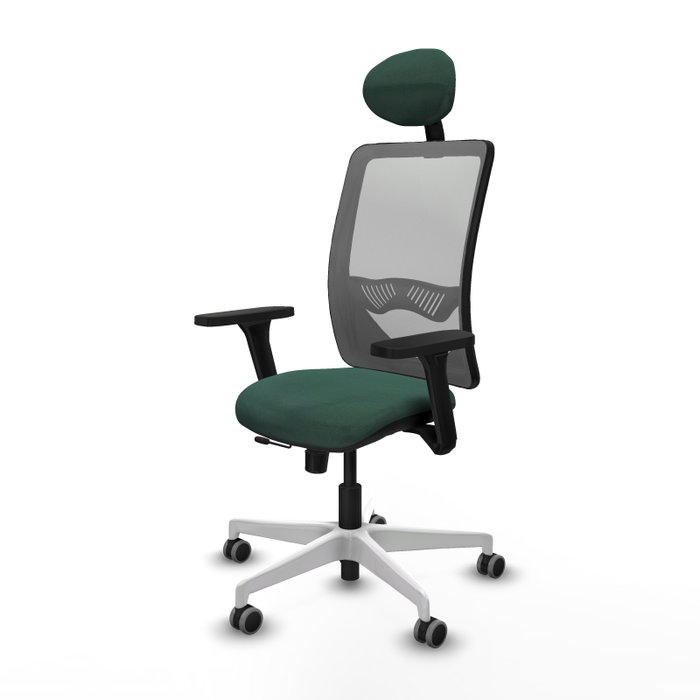 PIQUERAS Y CRESPO Silla de oficina Zulema con mecanismo Sincro/Traslack, Verde botella y Gris