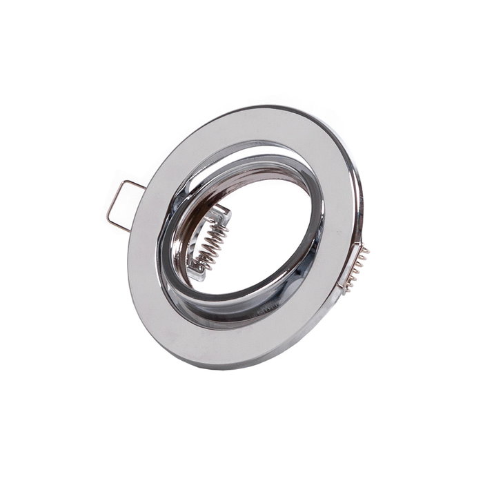 Vepa Aro Foco Downlight Circular Basculante 90mm Acero Cromado para LED GU10/GU5.3