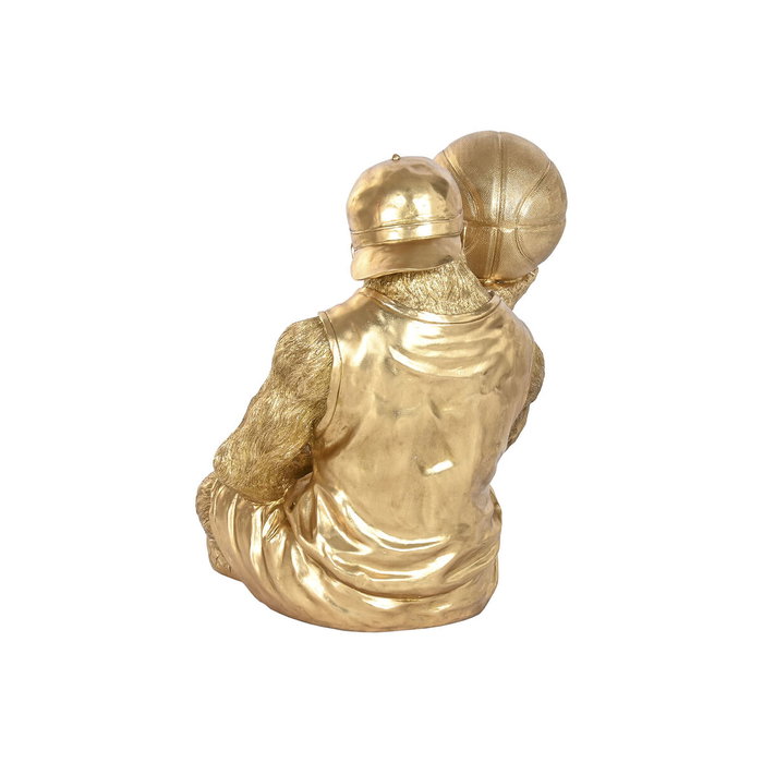 DKD Home Decor Figura de Gorila Dorado en Resina