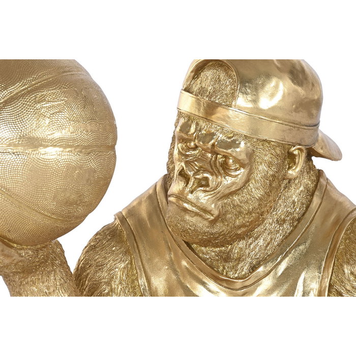 DKD Home Decor Figura de Gorila Dorado en Resina