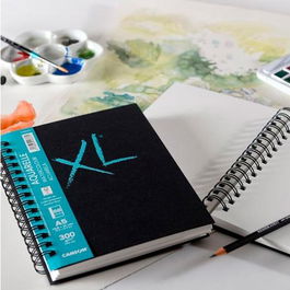 Canson Bloc Dibujo XL Aquarelle 34H A5 Blanco (Set de 5) Papel Acuarela 300 g/m² Grano Fino (Set de 5)