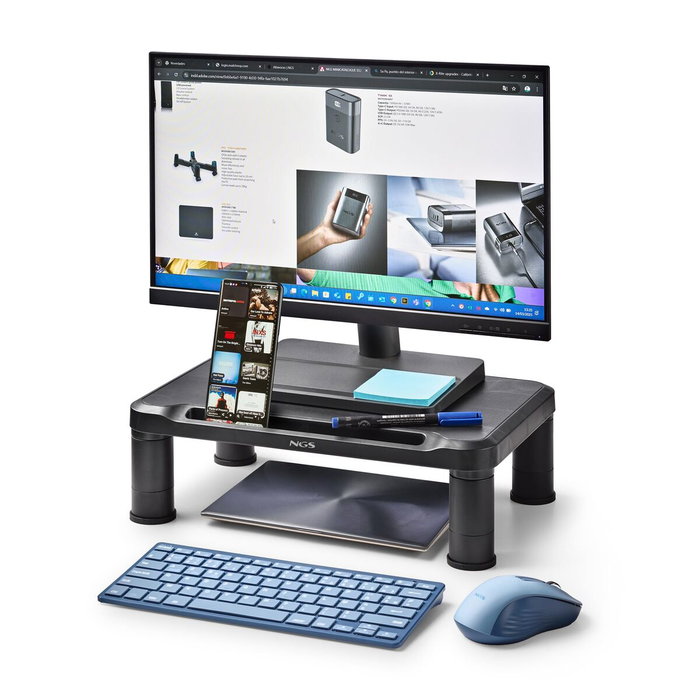 Ngs Soporte elevador ajustable para monitor y portátil