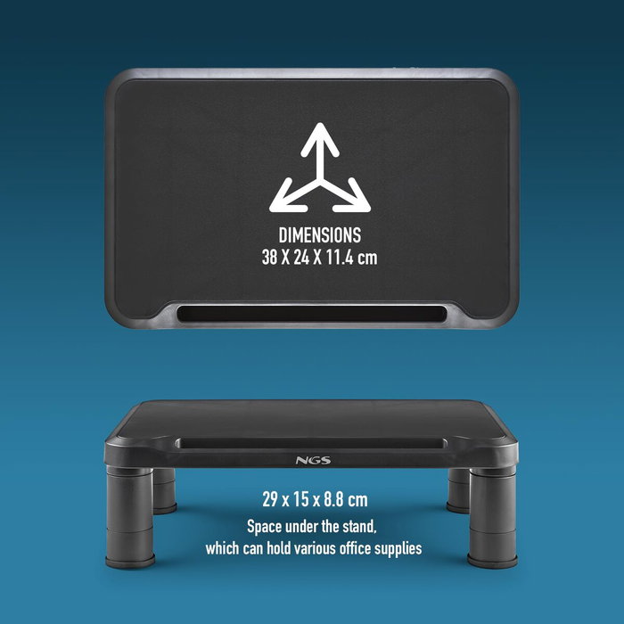Ngs Soporte elevador ajustable para monitor y portátil