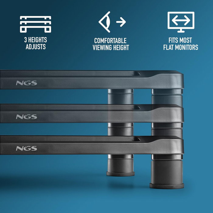 Ngs Soporte elevador ajustable para monitor y portátil