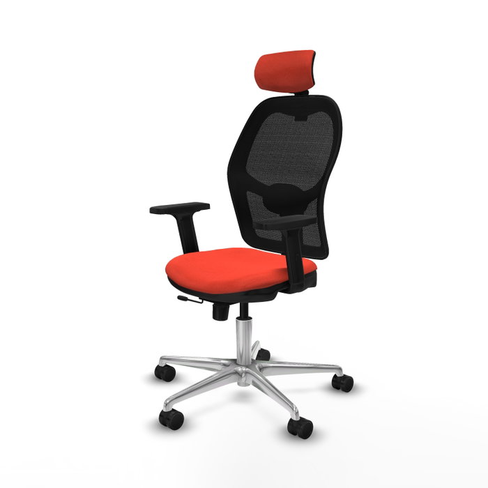 PIQUERAS Y CRESPO Silla de oficina Jorquera con Mecanismo Sincro/Traslack, Naranja oscuro y Negro